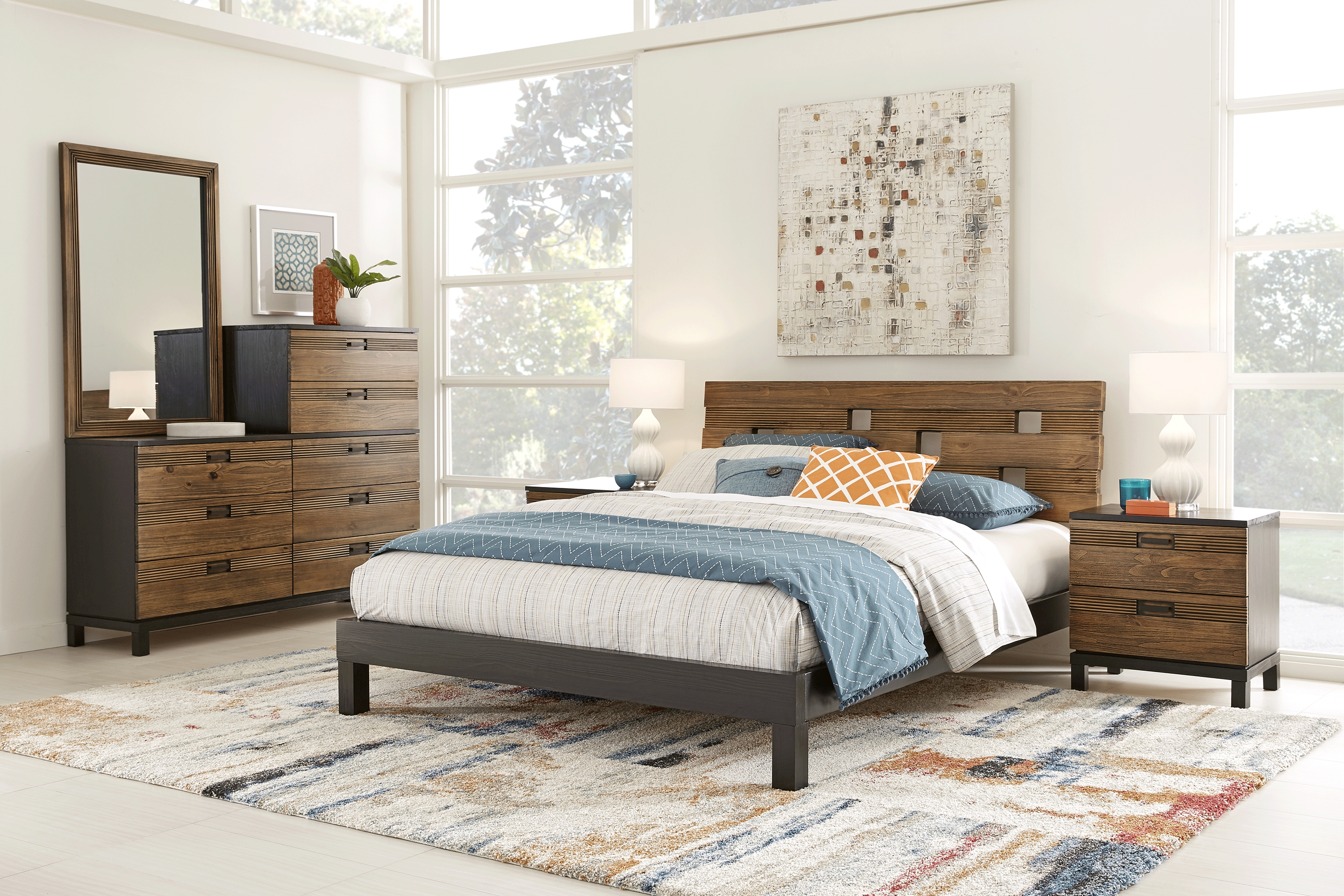 Gardenia Honey 5 Pc King Platform Bedroom - Thumbnail - Image 1