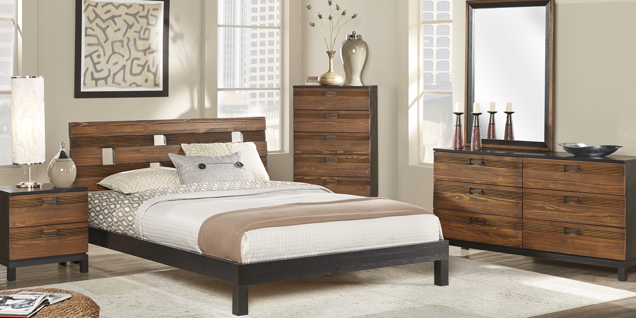 Gardenia Honey 8 Pc King Platform Bedroom - Thumbnail - Image 1