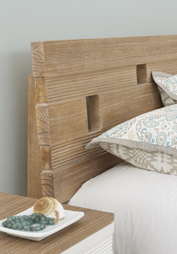 Gardenia Pecan Finish 3 Pc Queen Platform Bed - Thumbnail - Image 2