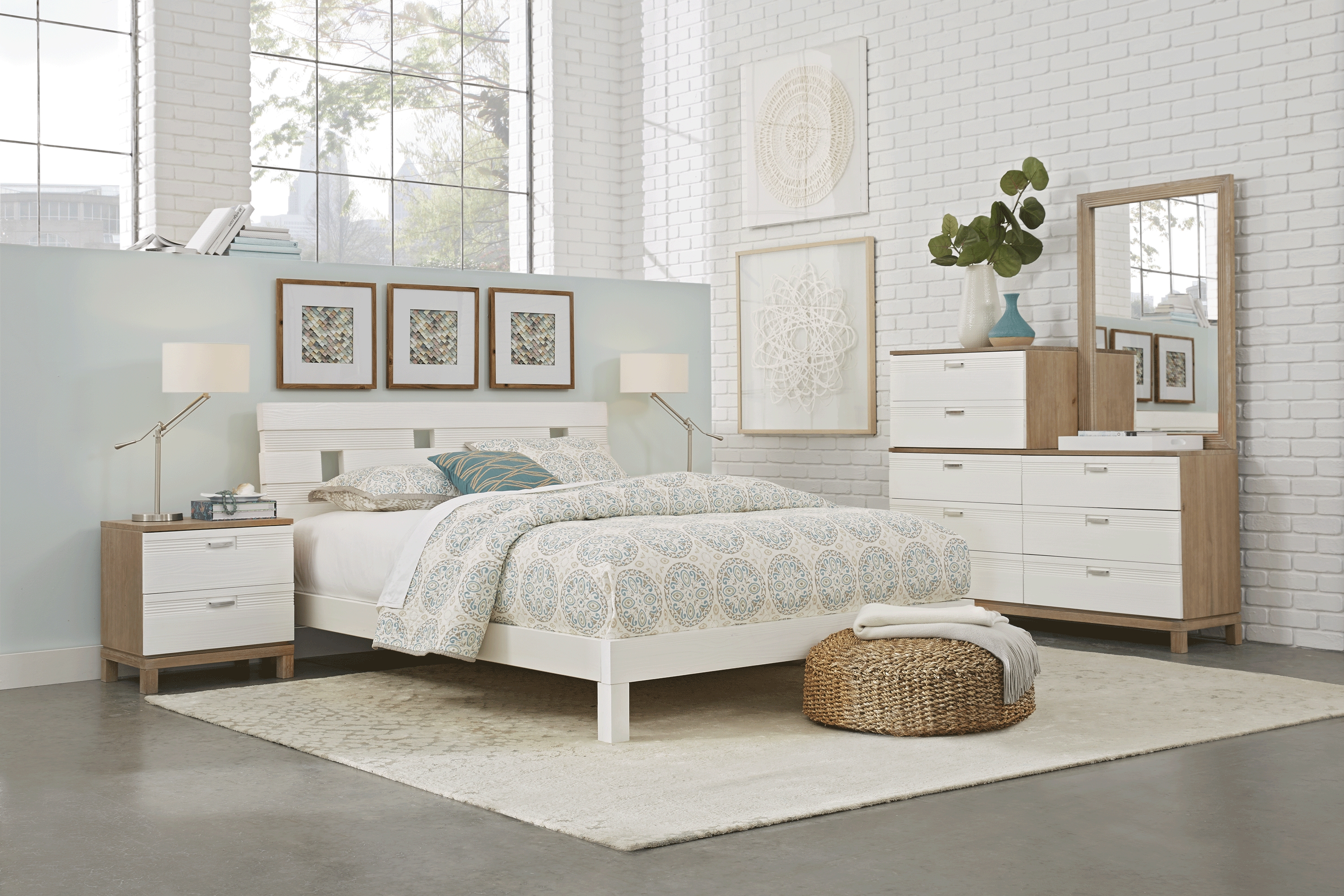 Gardenia White 6 Pc Queen Platform Bedroom - Thumbnail - Image 1
