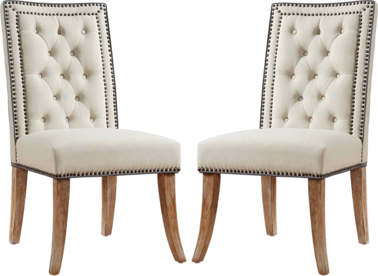 Gareth Beige Dining Chairs ( Set of 2) - Thumbnail - Image 1