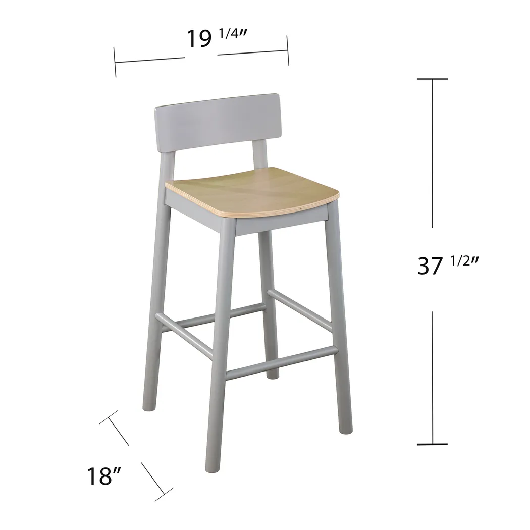 Garig Gray Barstool, Set of 2 - Image 6