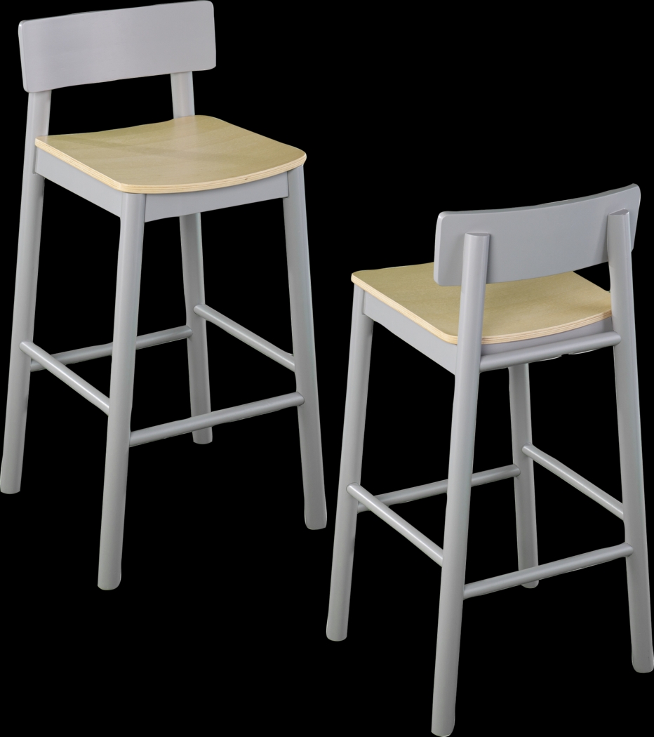 Garig Gray Barstool, Set of 2 - Thumbnail - Image 1