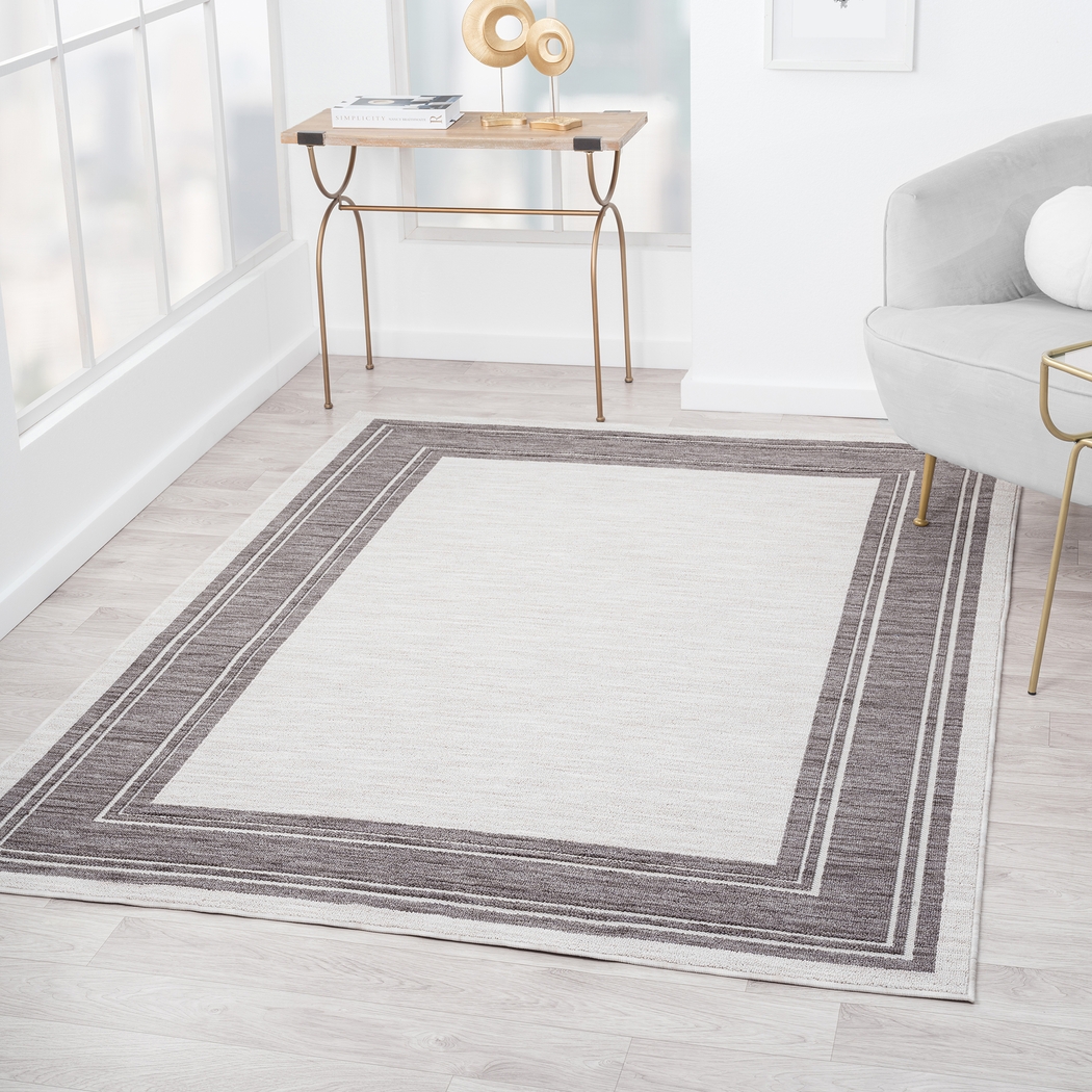 Garlaba Ivory 5' x 7' Indoor/Outdoor Rug - Thumbnail - Image 2
