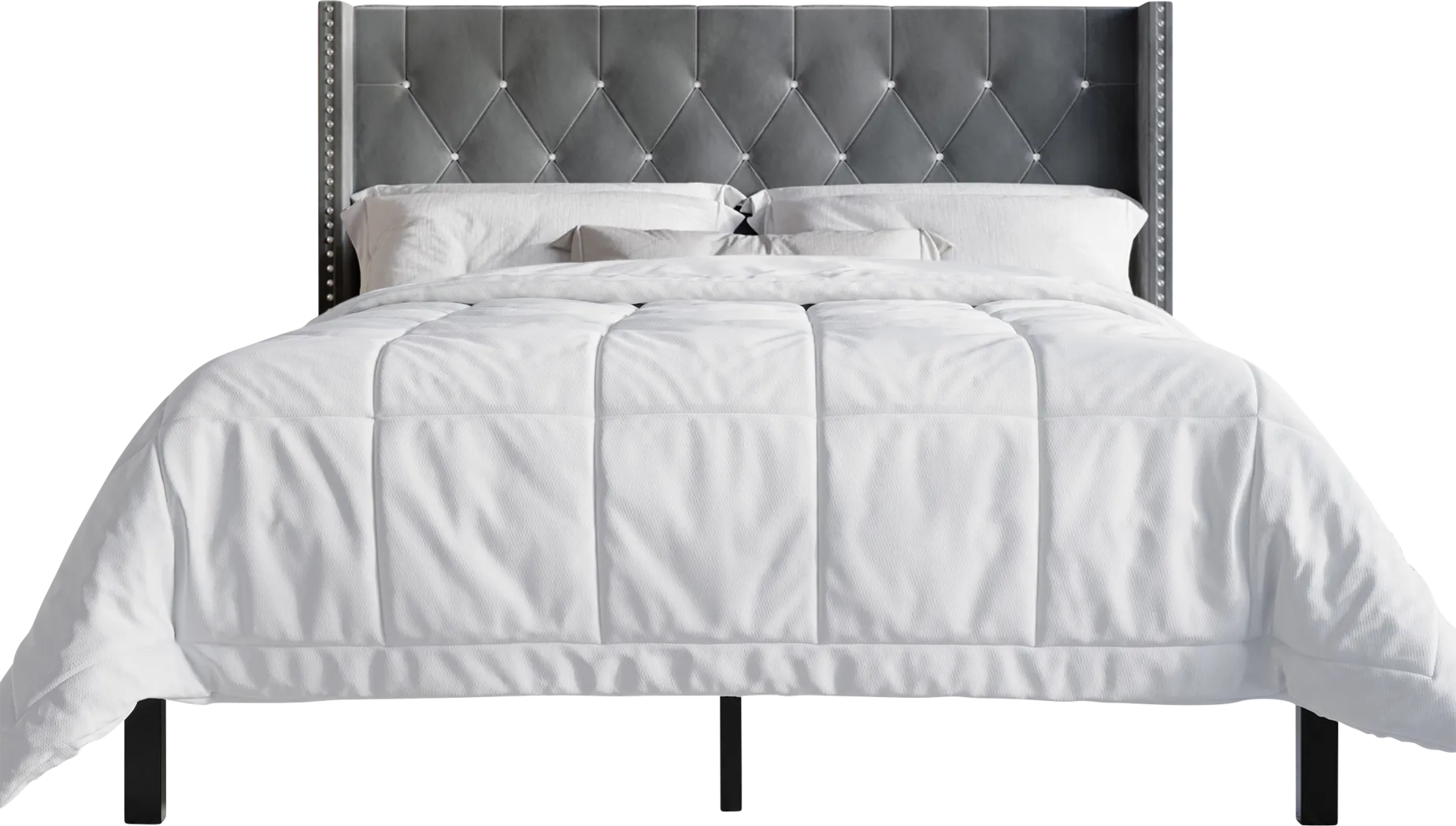 Garnetstreet Gray King Bed with 2 Nightstands - Thumbnail - Image 3