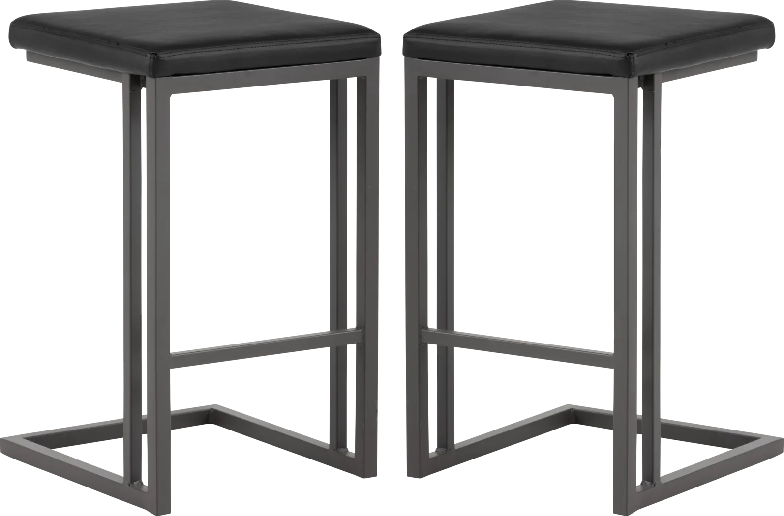 Garnett Black Counter Height Stool, Set of 2 - Thumbnail - Image 1
