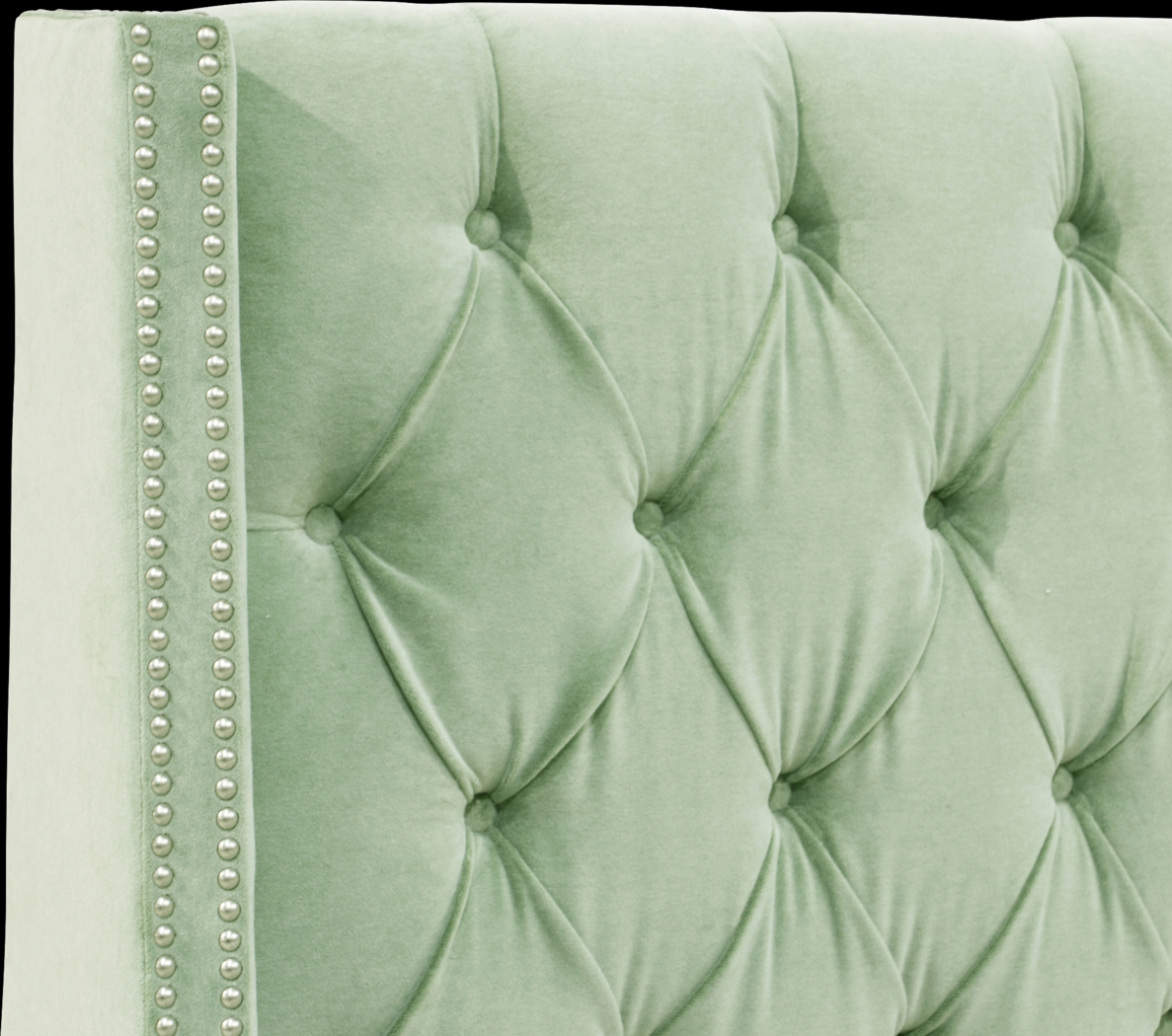Garonne Green Full Upholstered Headboard. - Thumbnail - Image 4