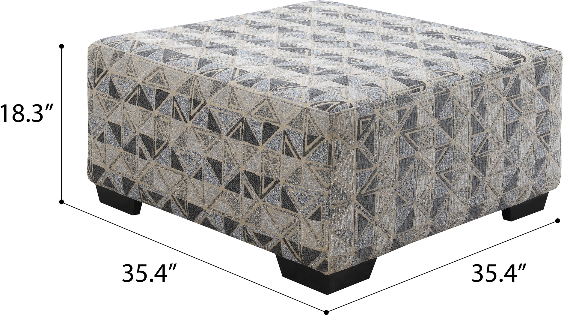 Gaspe Gray Cocktail Ottoman - Thumbnail - Image 4