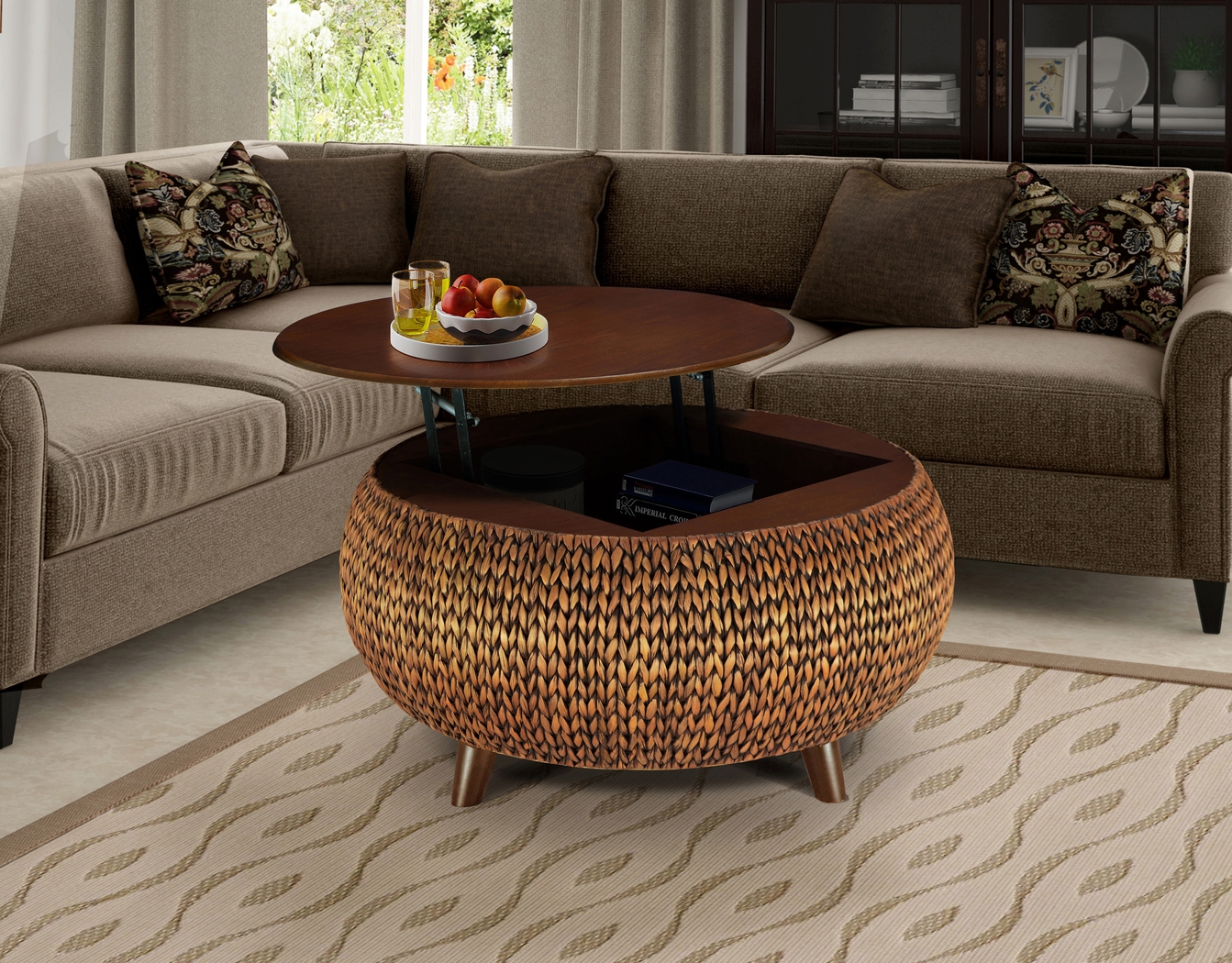 Gatala I Gold Lift-Top Coffee Table - Thumbnail - Image 3