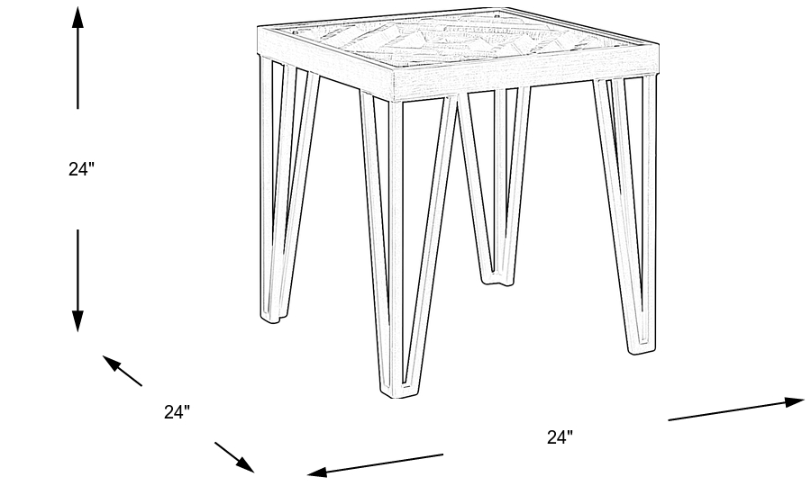 Dimension Image. Please refer to the Dimension Tab on this page for dimension details.