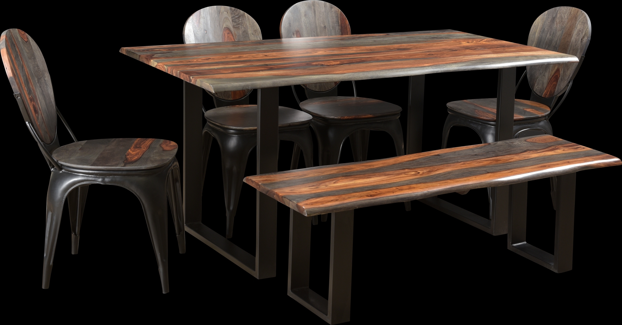 Gateside Brown Dining Bench - Thumbnail - Image 4