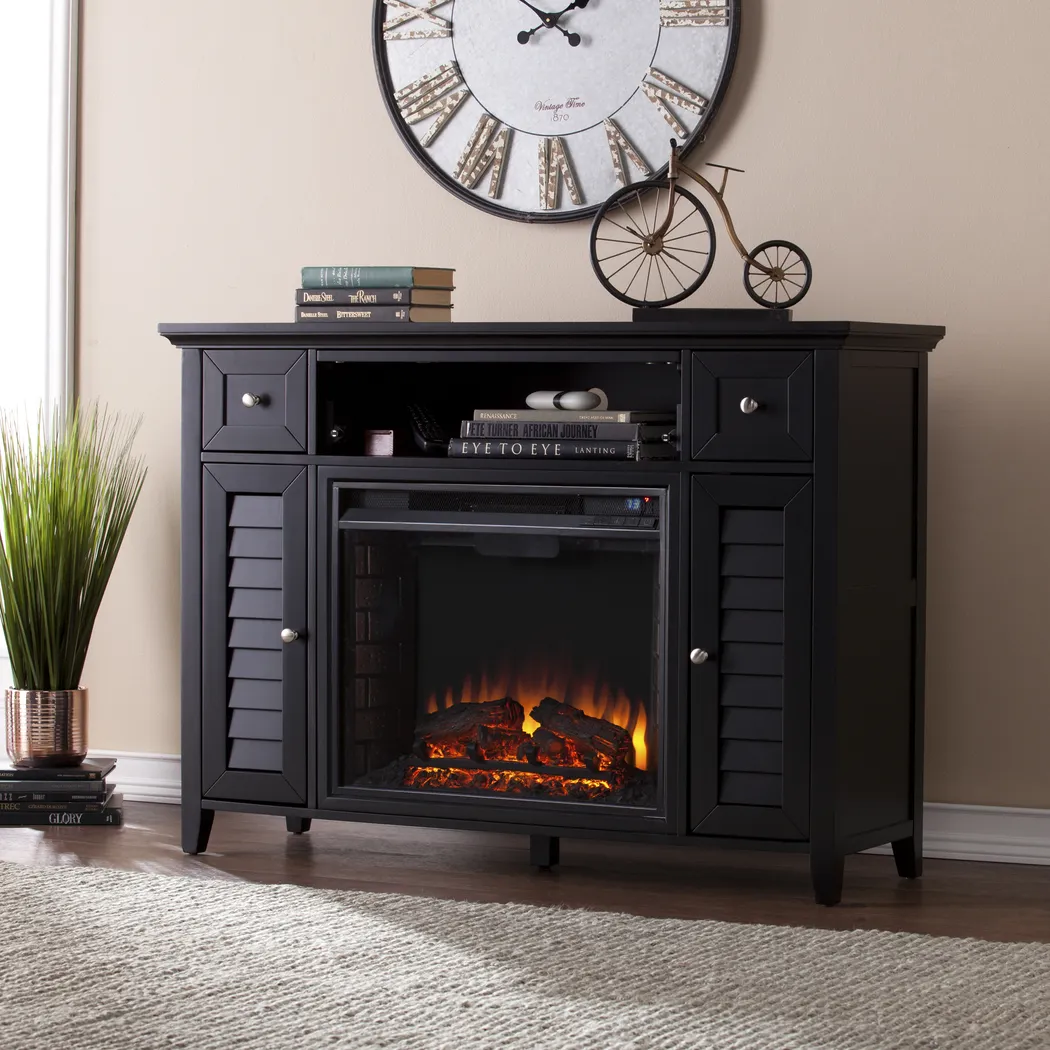 Gavenwood Black 48 in. Console with Electric Fireplace - Thumbnail - Image 2