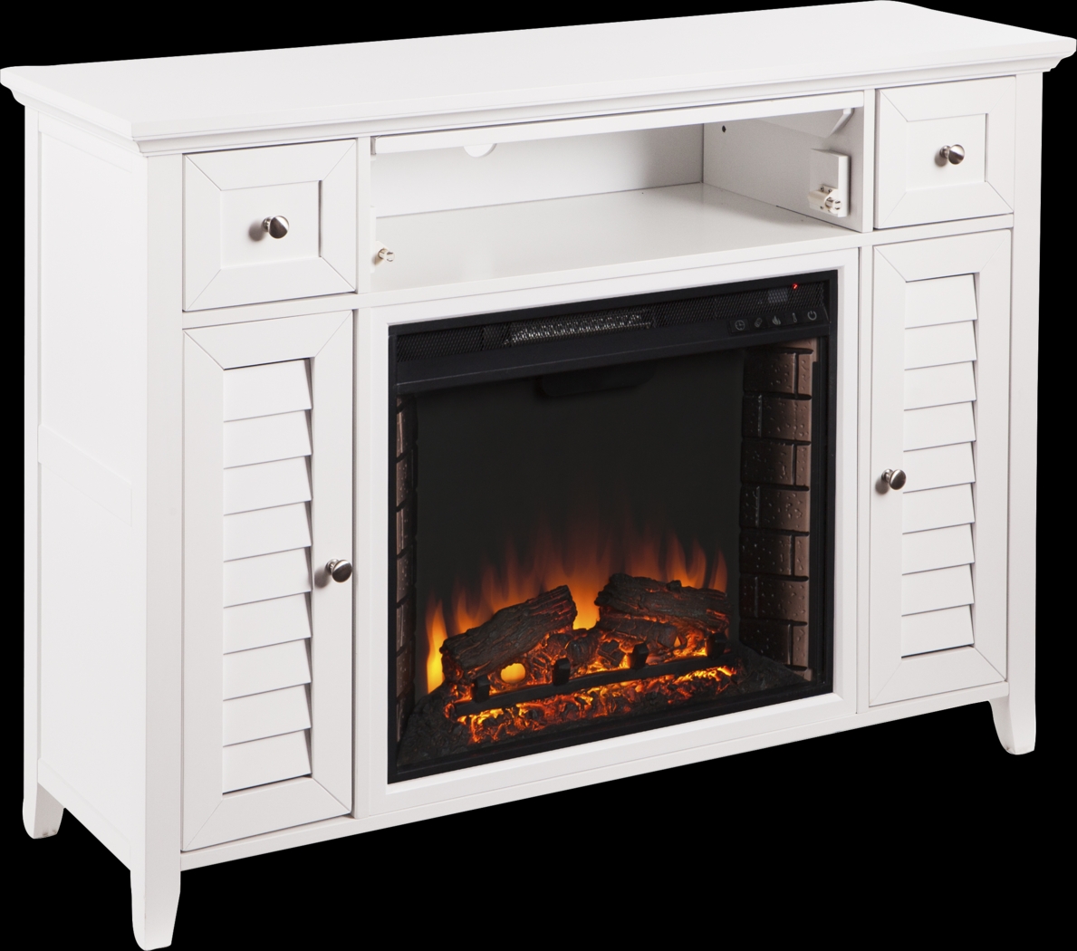 Gavenwood White 48 in. Console with Electric Fireplace - Thumbnail - Image 1