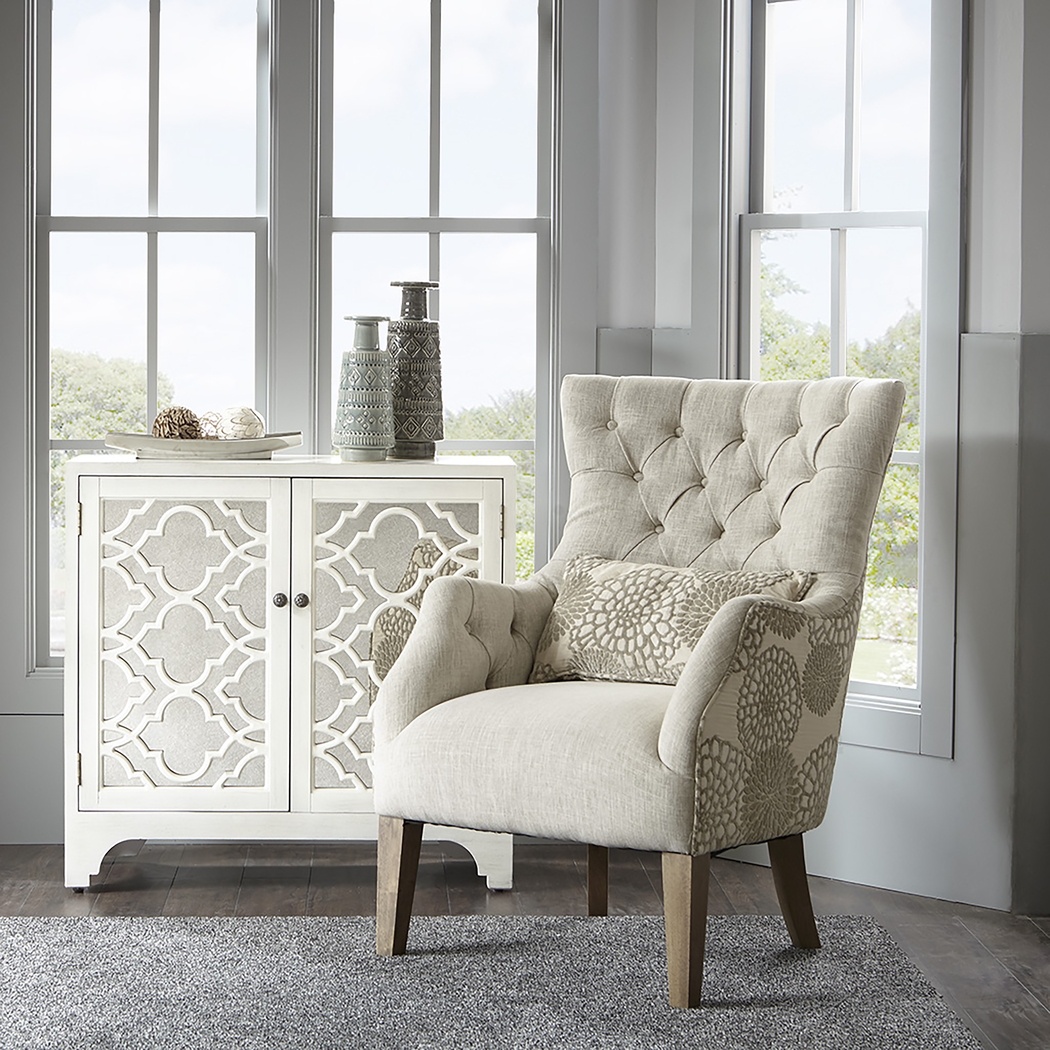 Gawain Beige Accent Chair - Thumbnail - Image 2