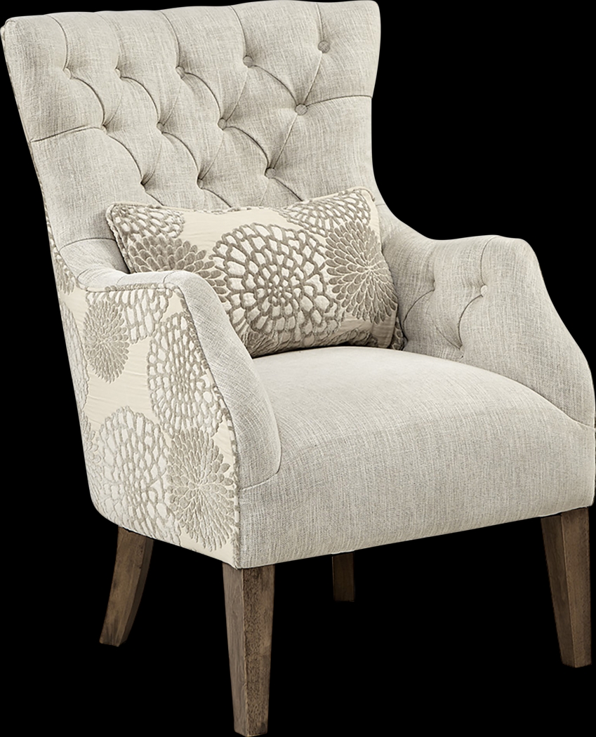 Gawain Beige Accent Chair - Thumbnail - Image 1