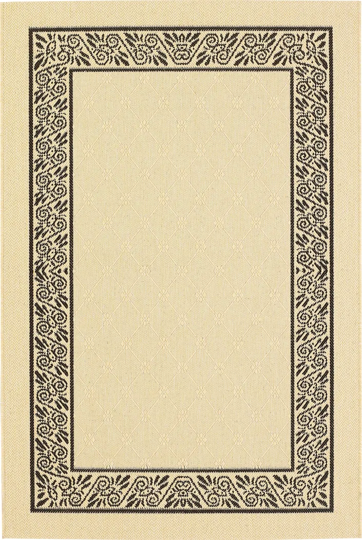 Gazebo Black Scroll Indoor Outdoor Rug 5x7 - Thumbnail - Image 1