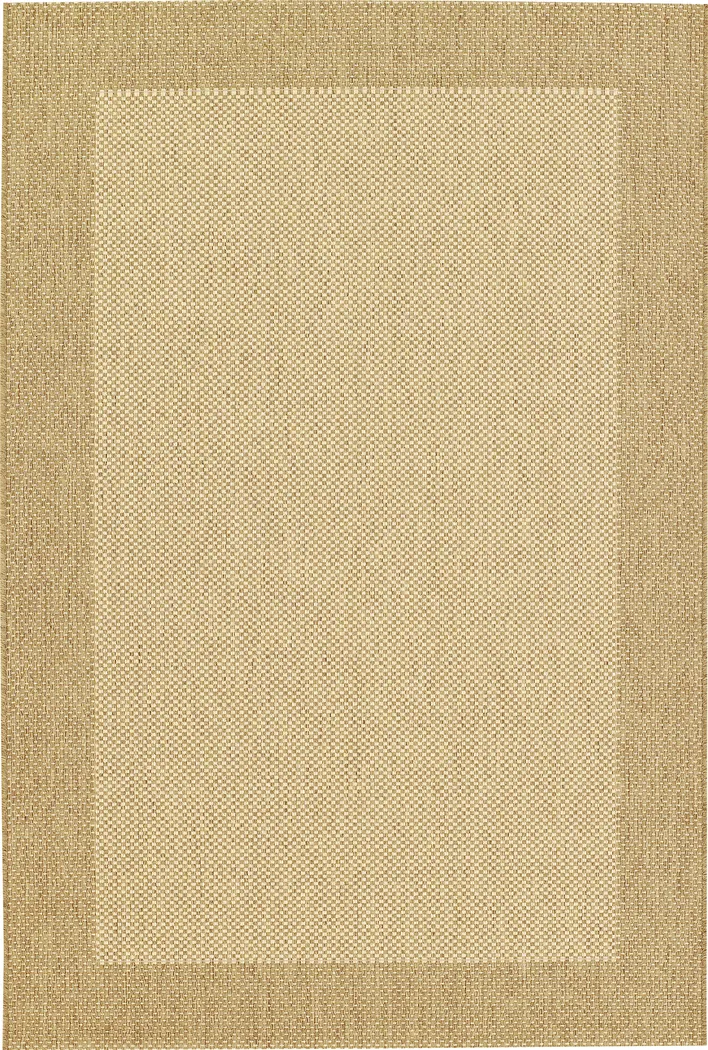 Gazebo Brown Border Indoor Outdoor Rug 5x7 - Thumbnail - Image 1