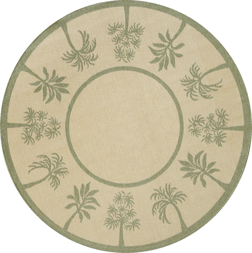 Gazebo Palm Round Indoor Outdoor 8 Ft Round Rug - Thumbnail - Image 1