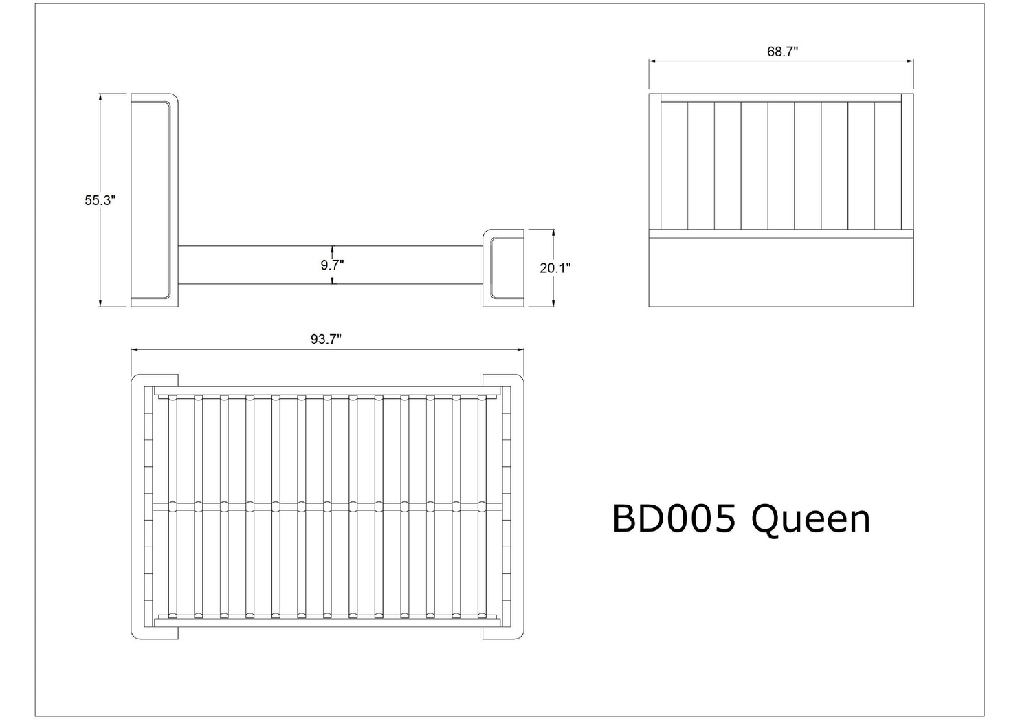 Gazenia Gray Queen Bed - Thumbnail - Image 3