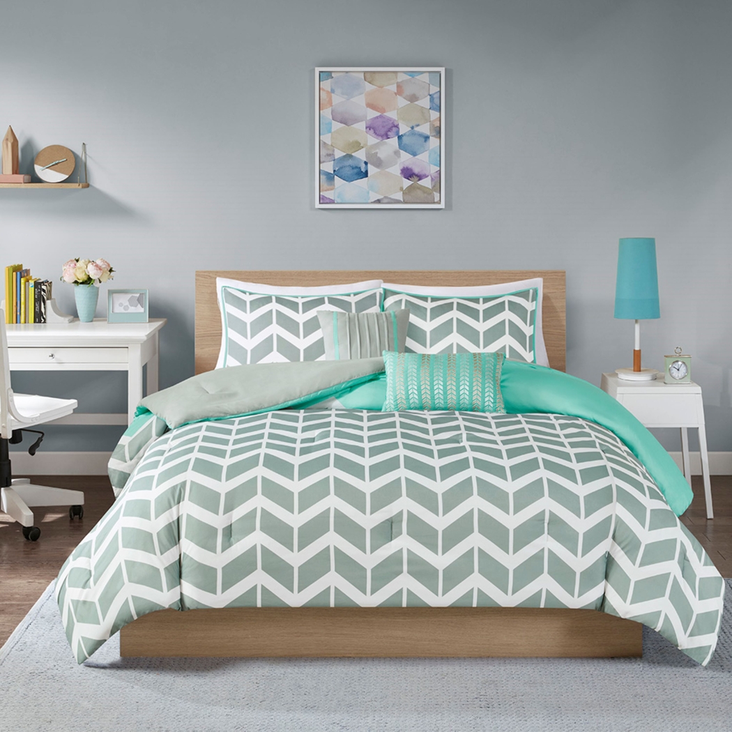 Geany Blue King Comforter Set - Thumbnail - Image 13