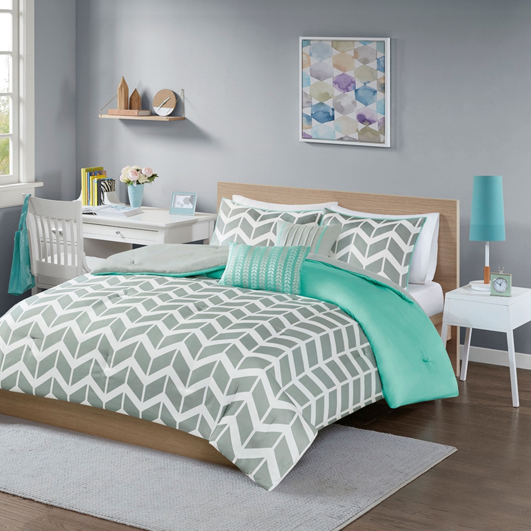 Geany Blue King Comforter Set - Thumbnail - Image 10