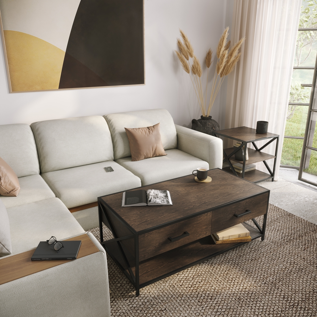 Gebron Dark Brown Cocktail Table - Thumbnail - Image 2