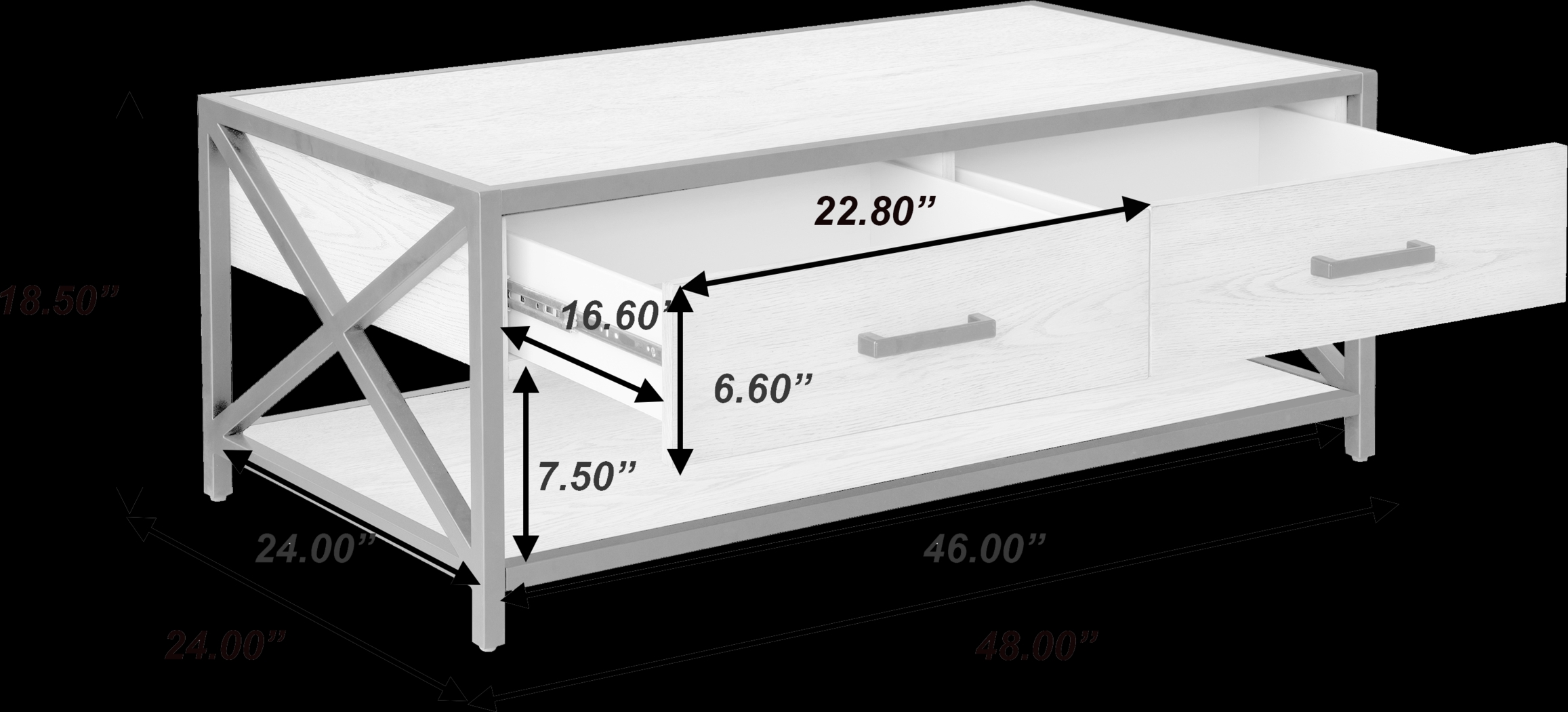 Gebron Dark Brown Cocktail Table - Thumbnail - Image 4