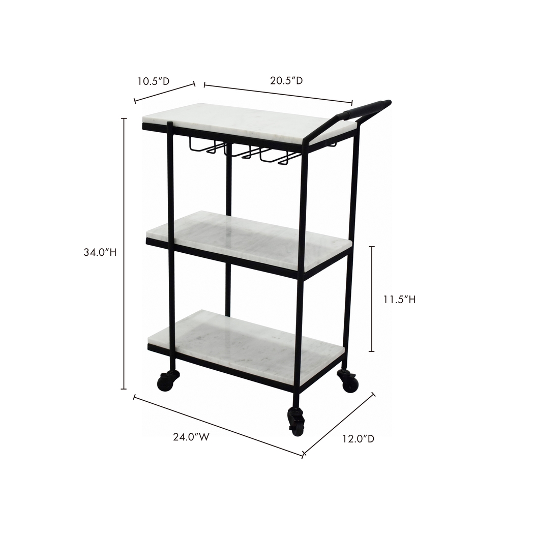 Geensbank White Bar Cart - Thumbnail - Image 6