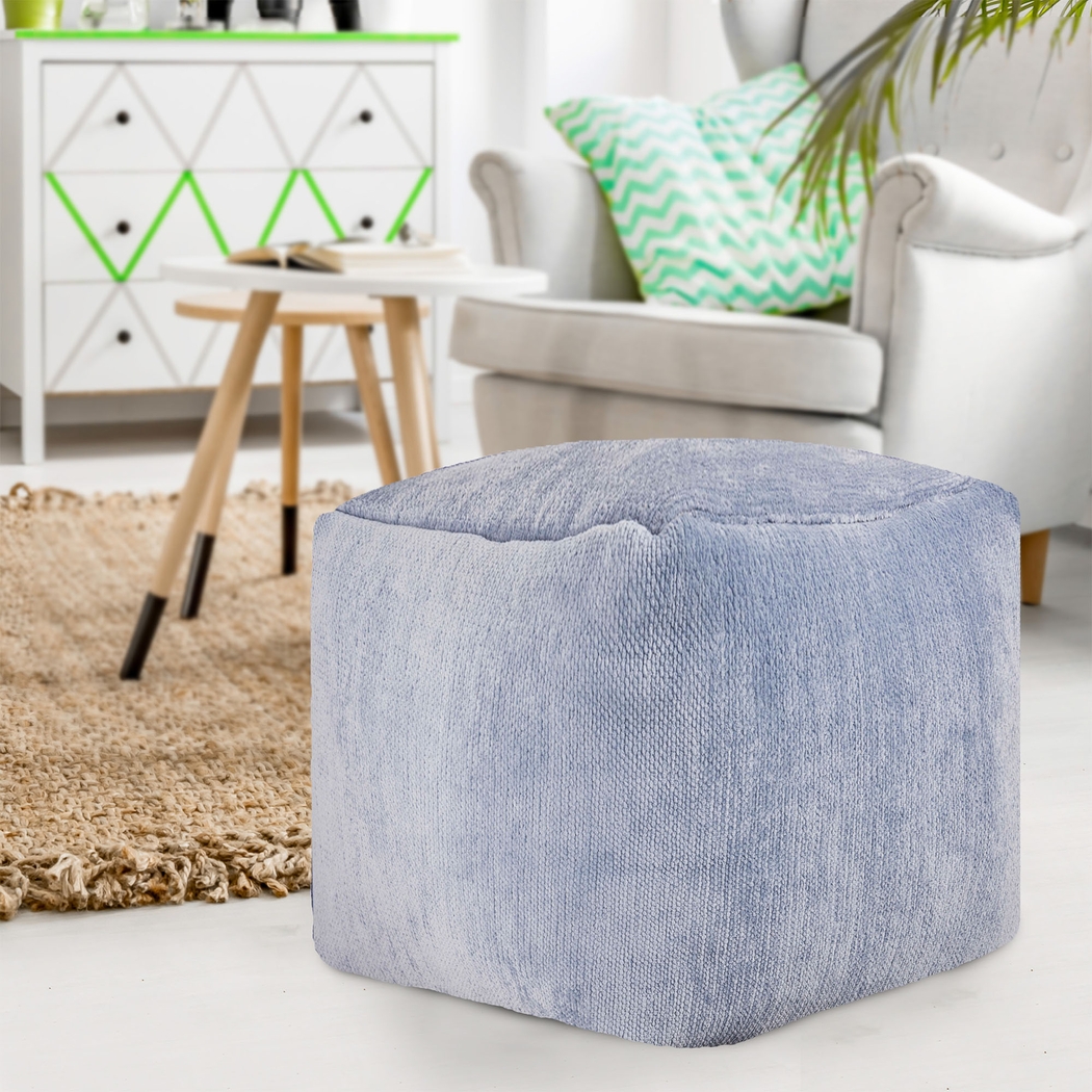 Gekia Light Blue Pouf - Thumbnail - Image 2