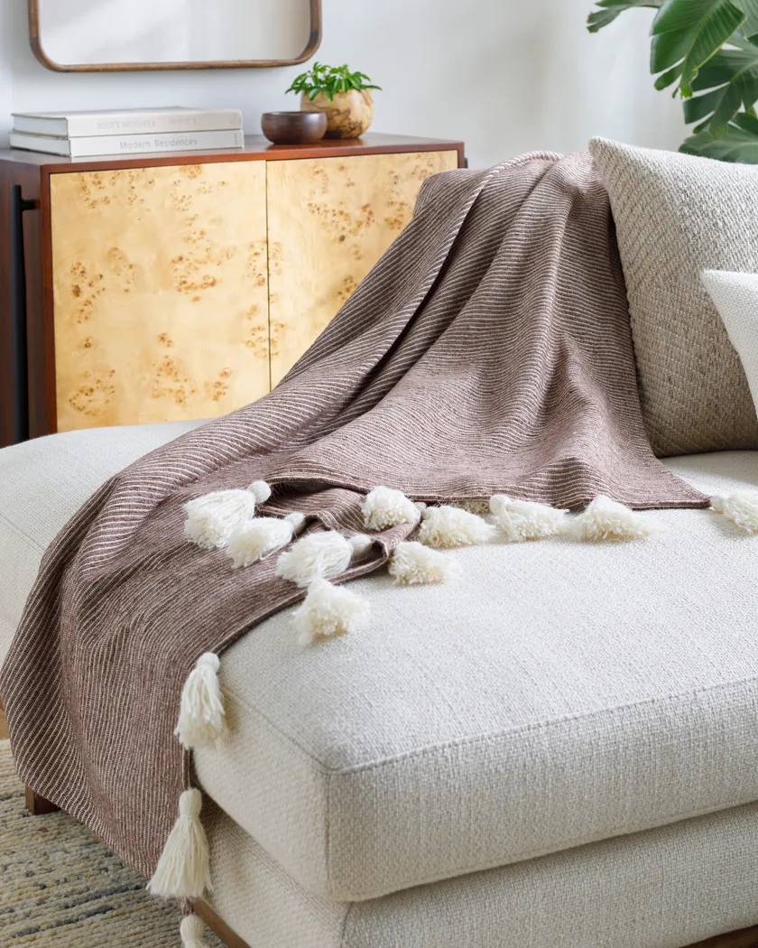 Gelila Brown Throw Blanket - Thumbnail - Image 2