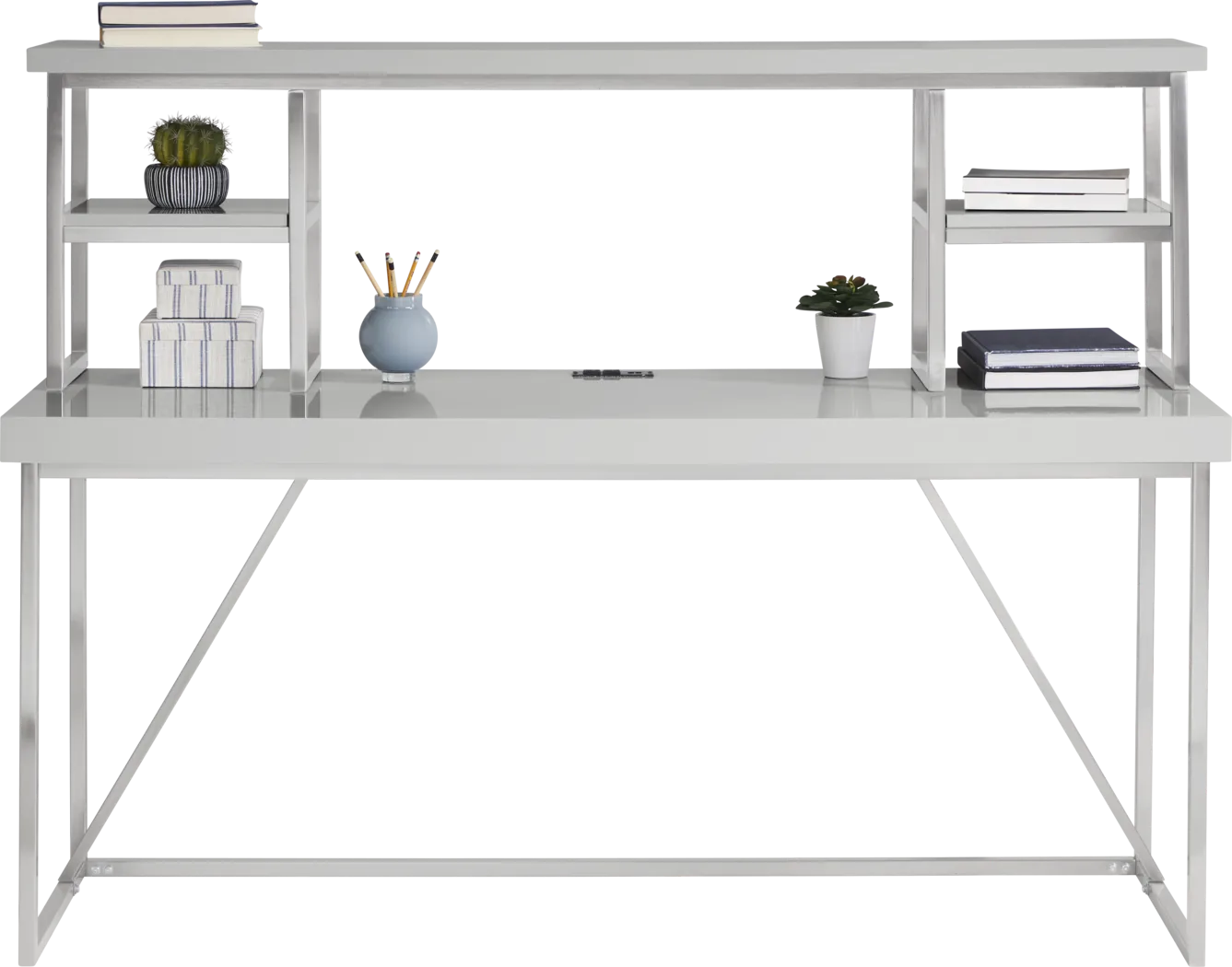 Geller Gray 2 Pc Credenza and Hutch - Thumbnail - Image 2