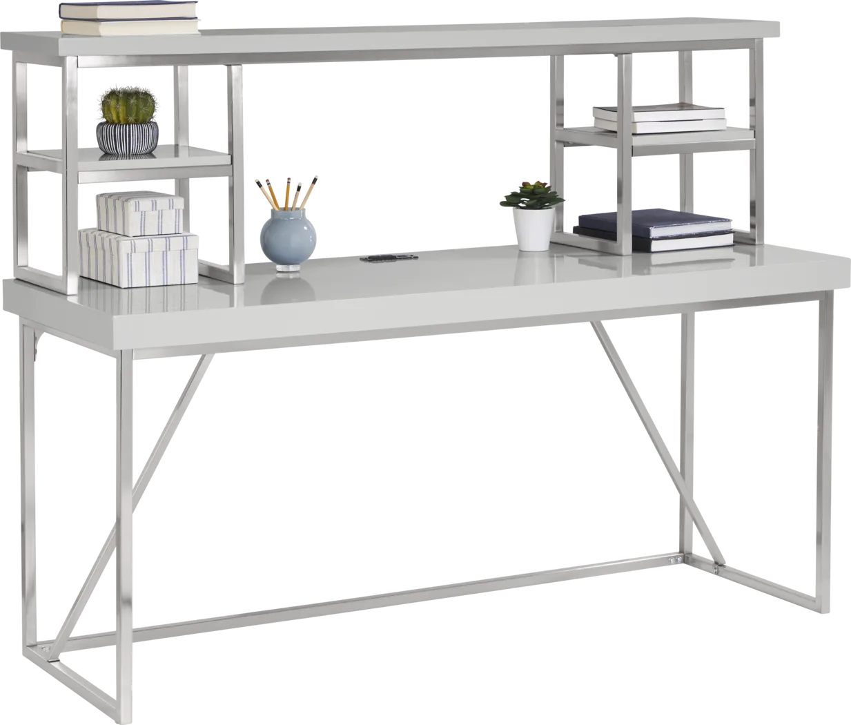 Geller Gray 2 Pc Credenza and Hutch - Thumbnail - Image 4