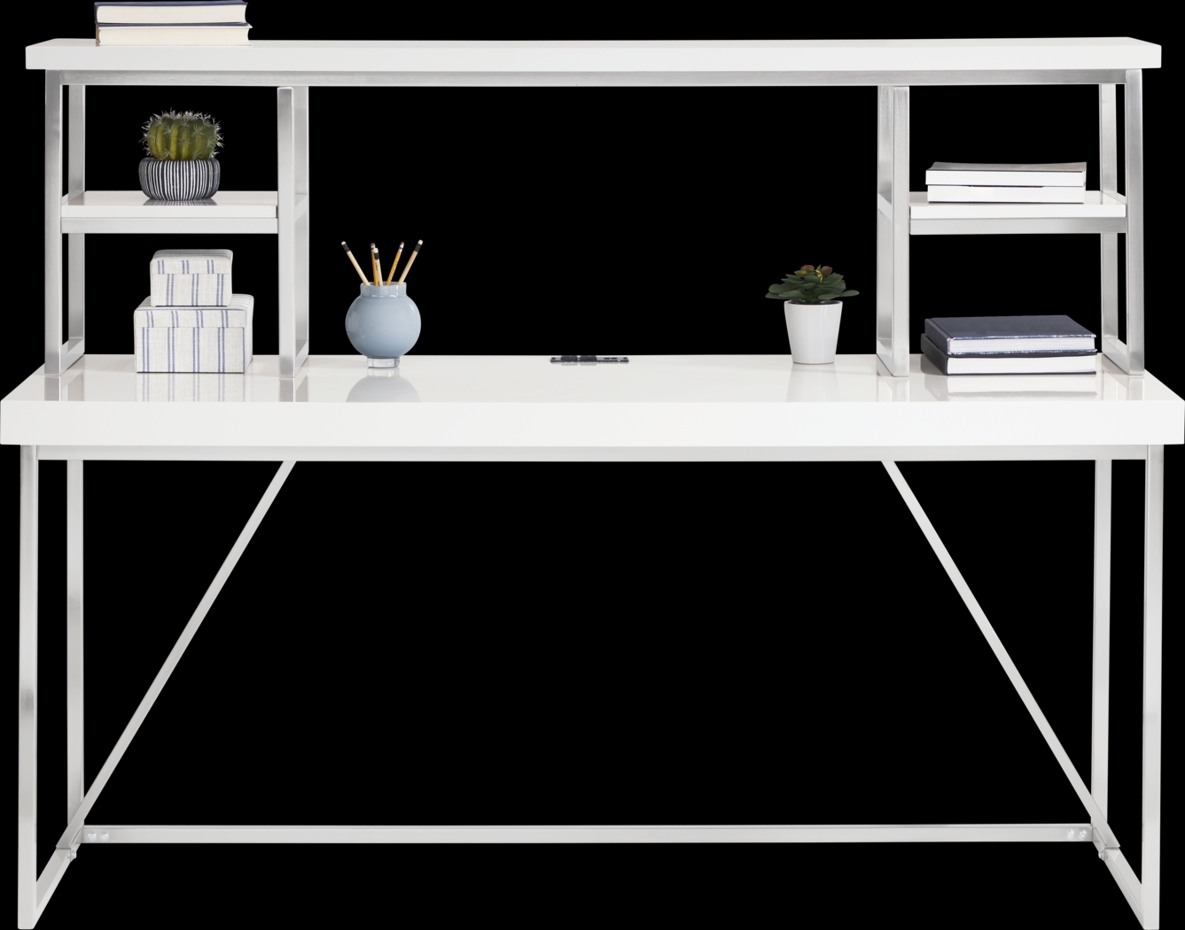 Geller White 2 Pc Credenza and Hutch - Thumbnail - Image 2