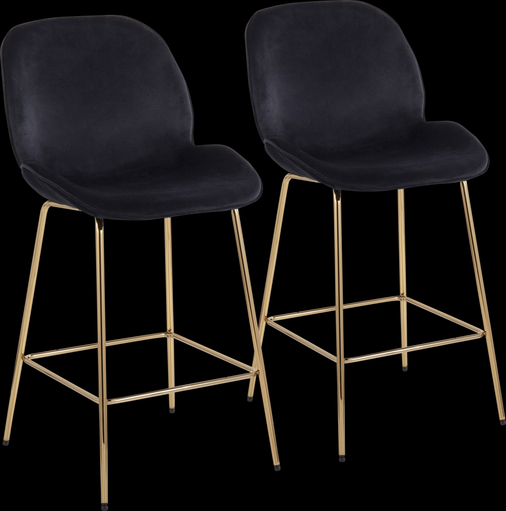 Gemma Faye Black Counter Height Stool, Set of 2 - Thumbnail - Image 1