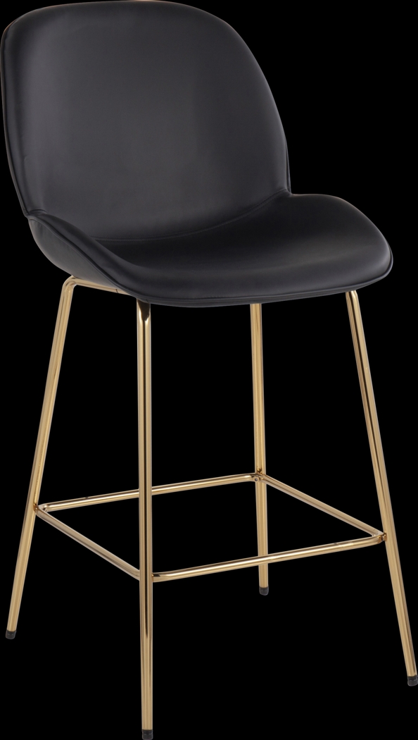 Gemma Faye Black Fabric Counter Height Stool, Set of 2 - Thumbnail - Image 2