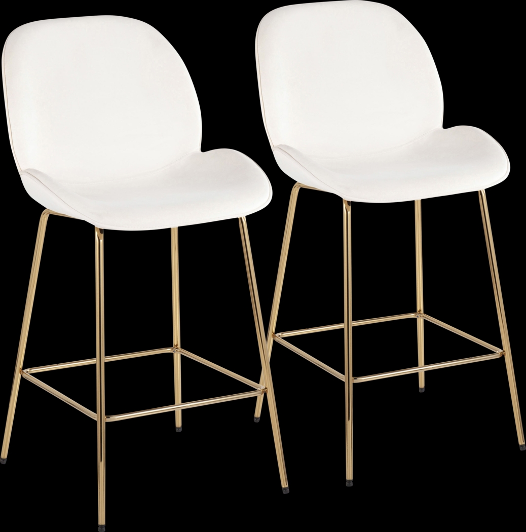 Gemma Faye Cream Counter Height Stool, Set of 2 - Thumbnail - Image 1