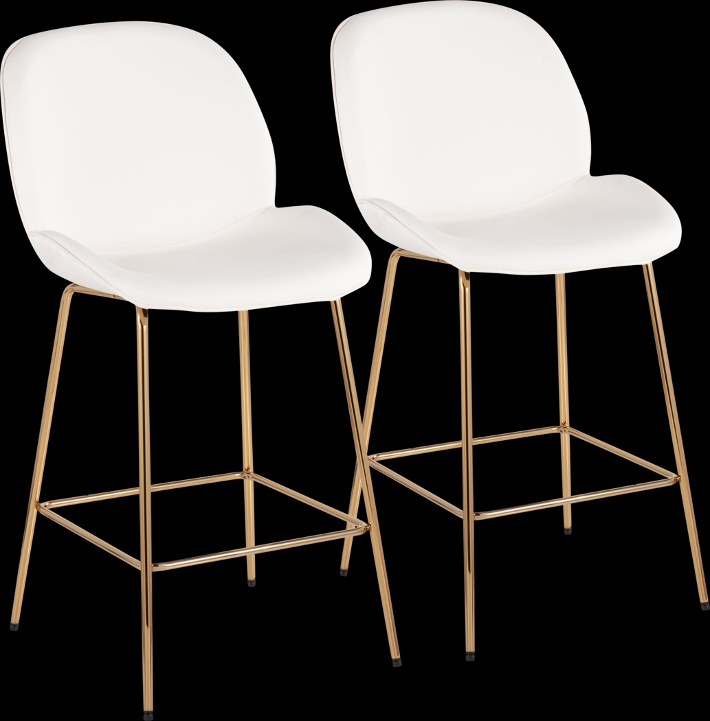Gemma Faye White Counter Height Stool, Set of 2 - Thumbnail - Image 1
