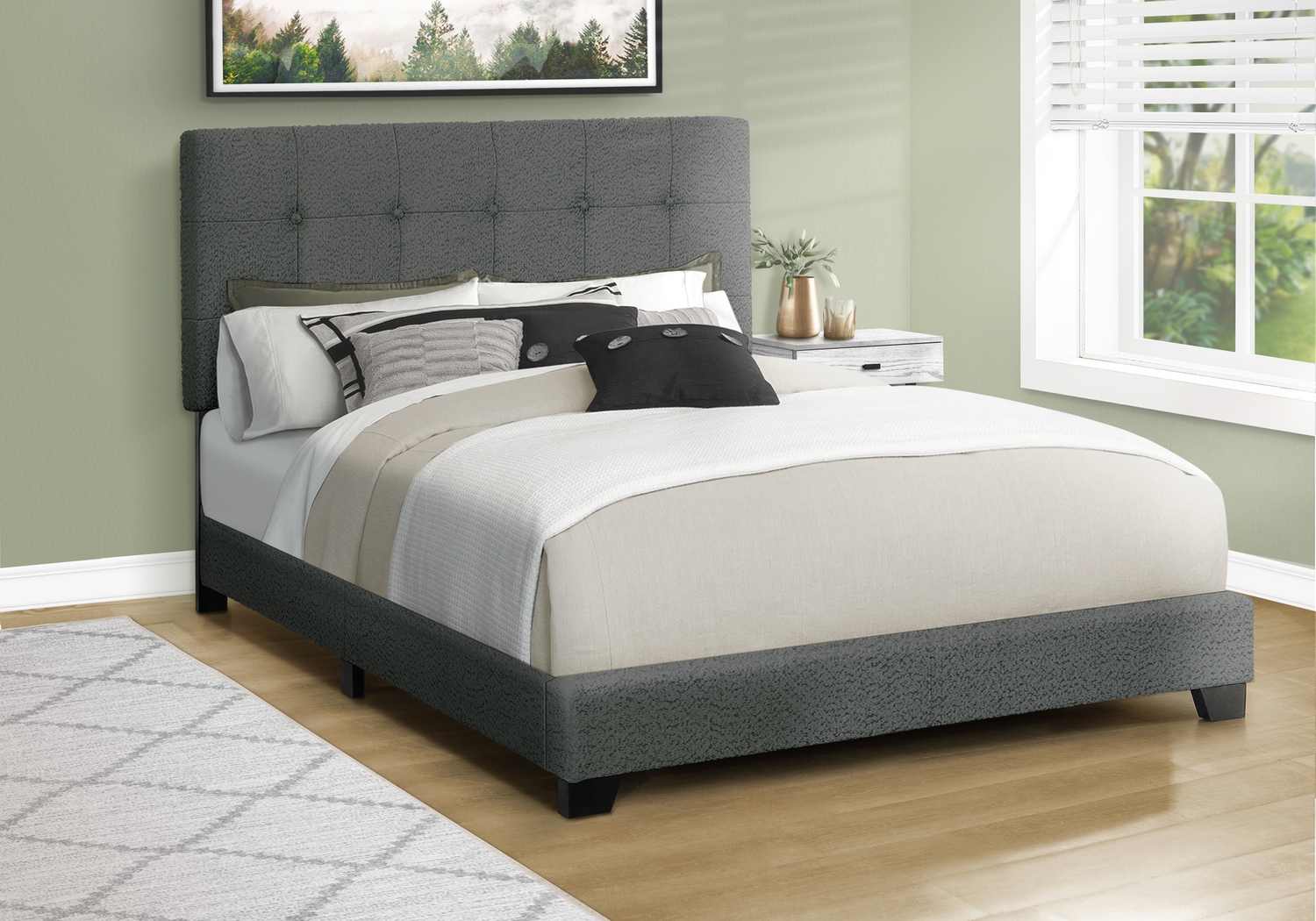 Gemmart Dark Gray Queen Bed - Thumbnail - Image 2