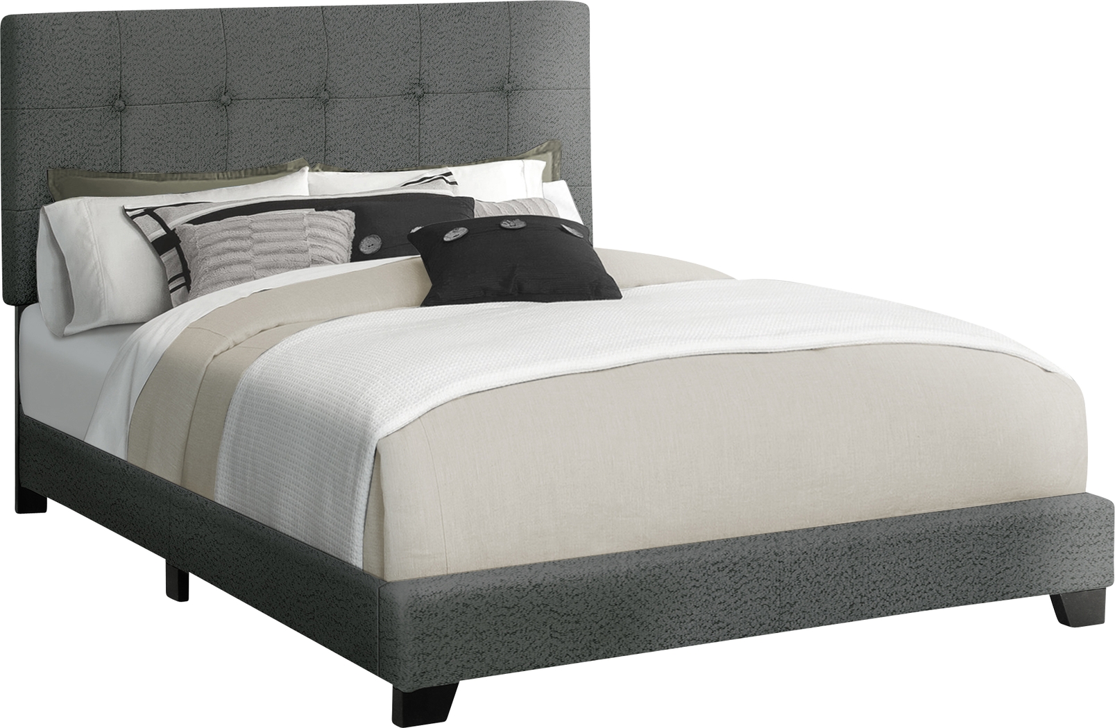 Gemmart Dark Gray Queen Bed - Thumbnail - Image 1