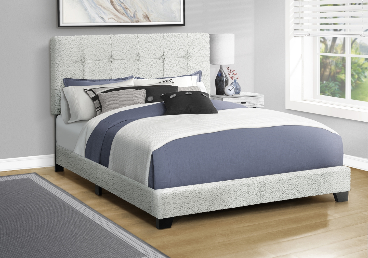 Gemmart Light Gray Queen Bed - Thumbnail - Image 2