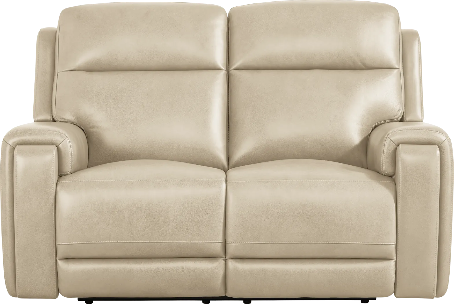 Genesis Beige Leather Non-Power Reclining Loveseat - Image 2