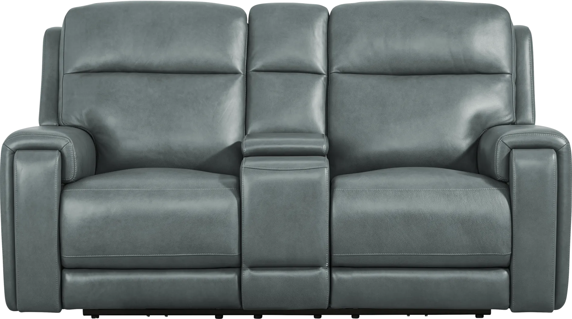 Genesis Blue Leather 2 Pc Dual Power Reclining Living Room - Image 7