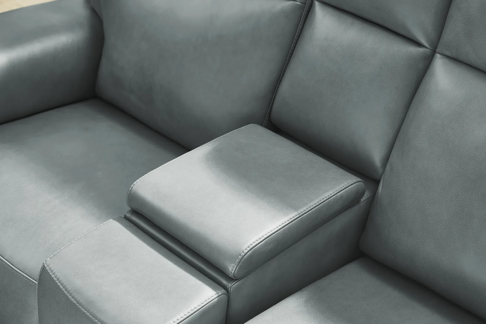 Genesis Blue Leather 2 Pc Dual Power Reclining Living Room - Image 10