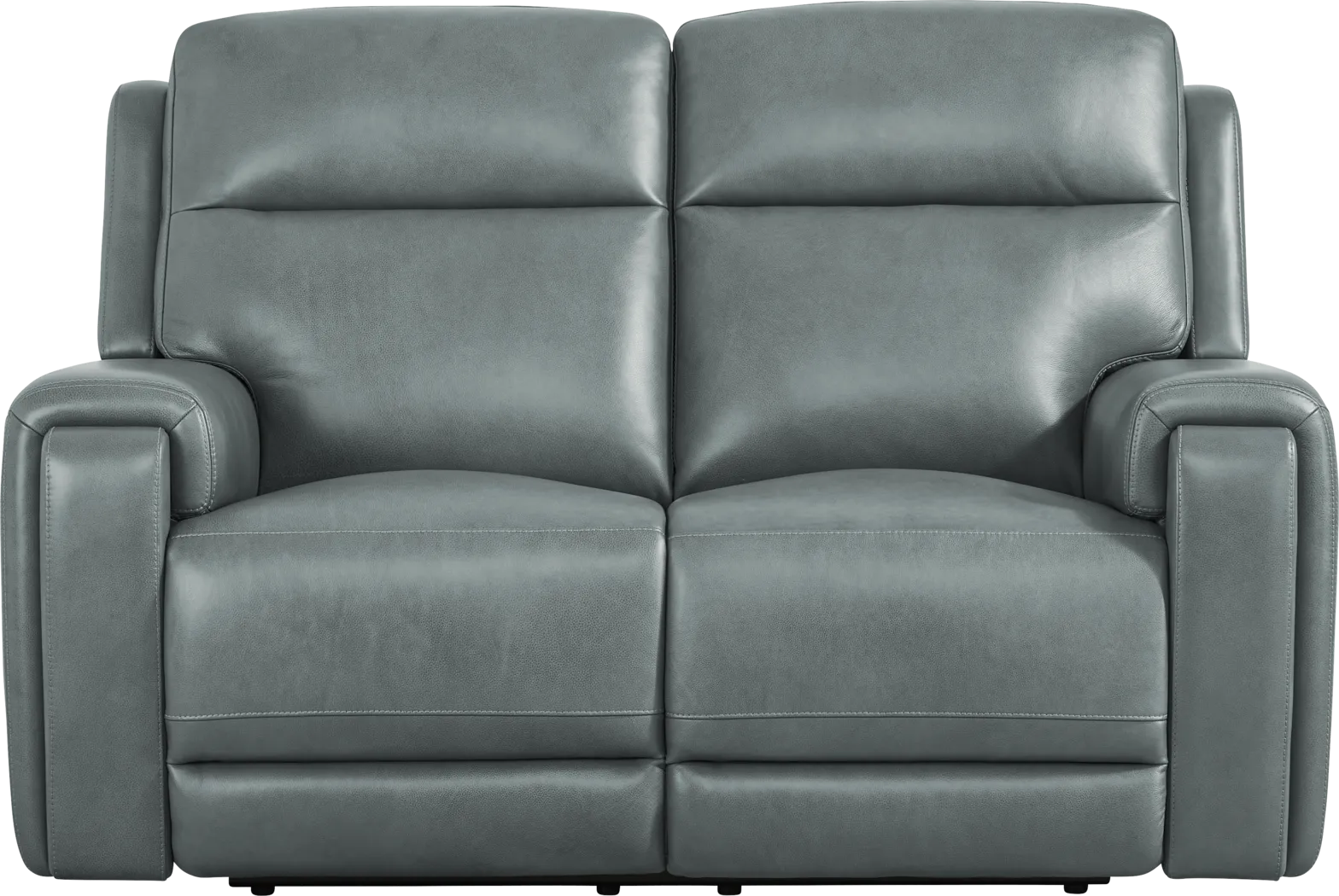 Genesis Blue Leather 2 Pc Reclining Living Room with Dual Power Reclining Sofa - Image 7