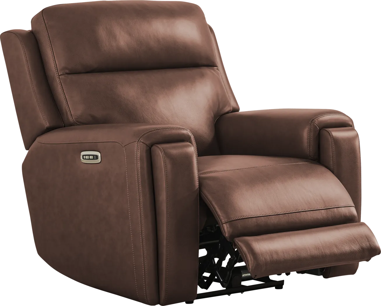 Genesis Brown Leather Dual Power Recliner - Image 2