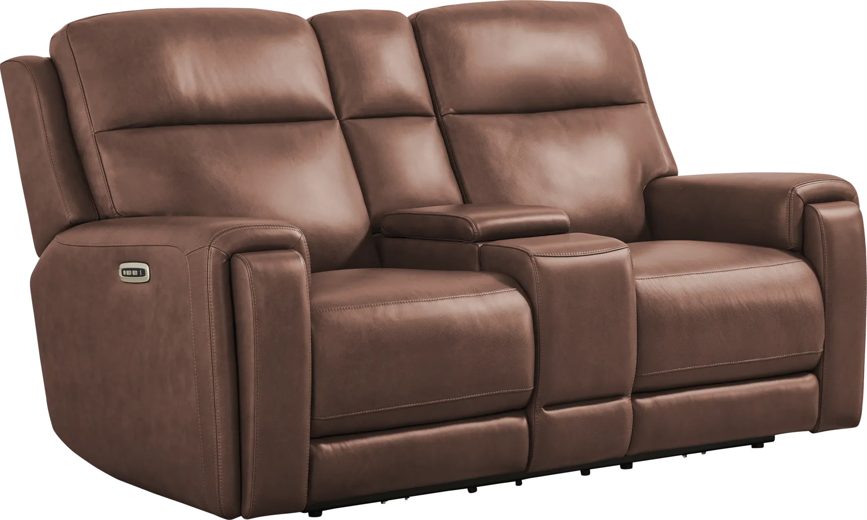 Genesis Brown Leather 2 Pc Dual Power Reclining Living Room - Image 7