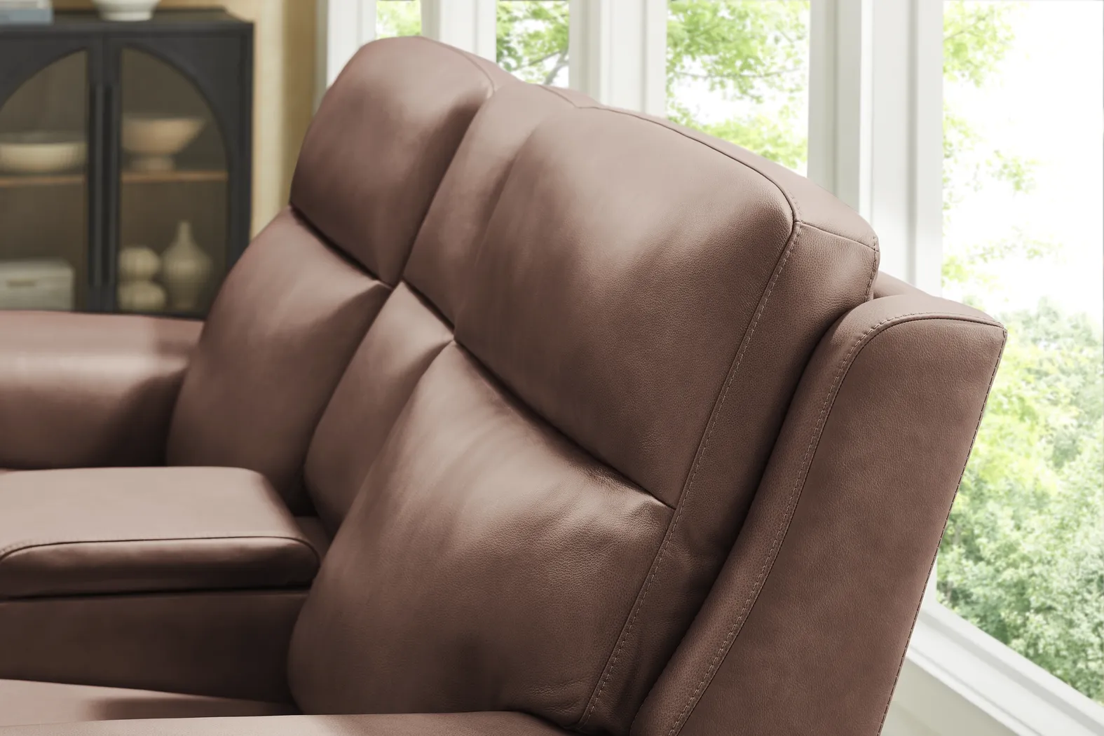 Genesis Brown Leather 2 Pc Dual Power Reclining Living Room - Image 8