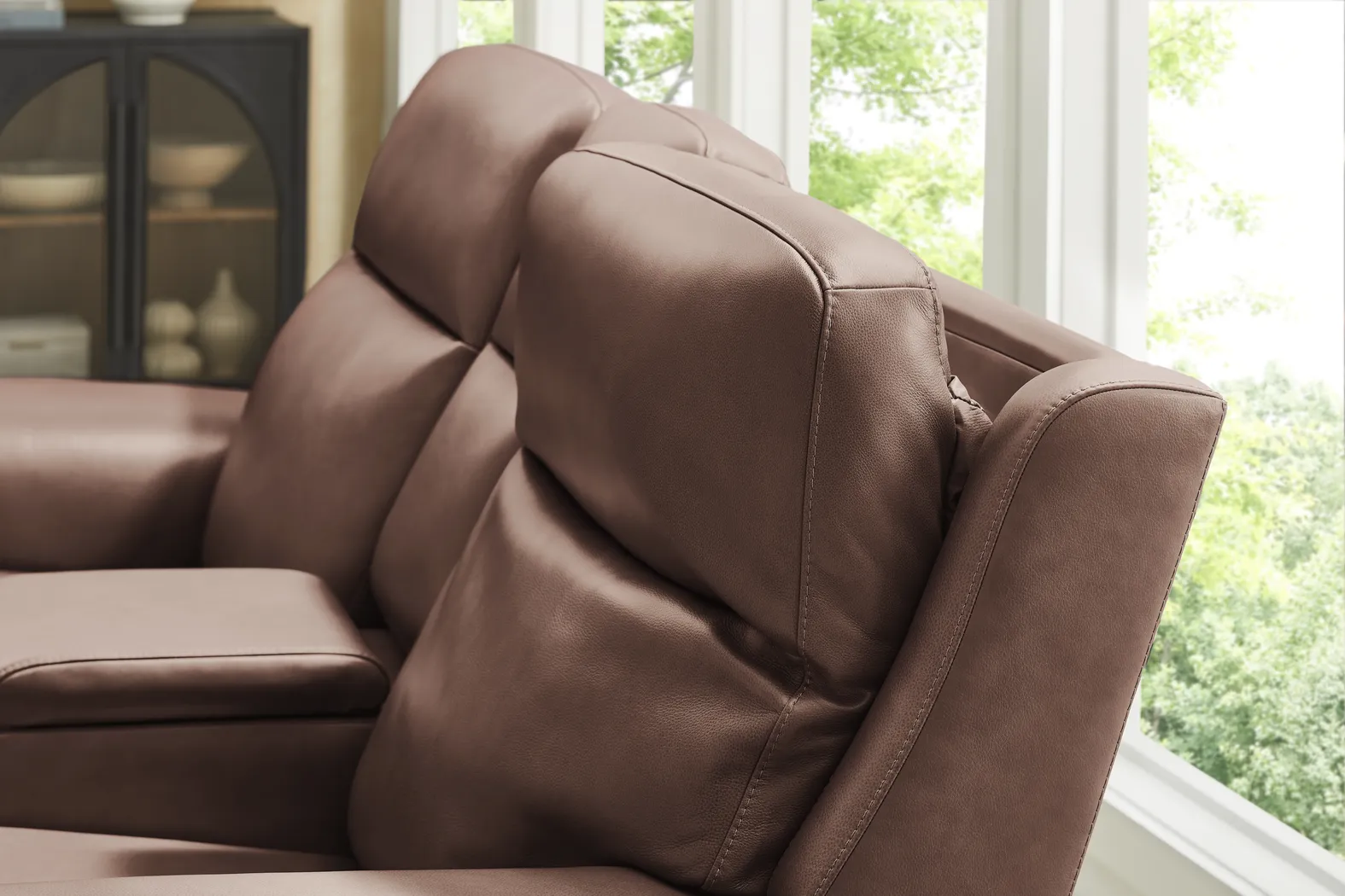 Genesis Brown Leather 2 Pc Dual Power Reclining Living Room - Image 9