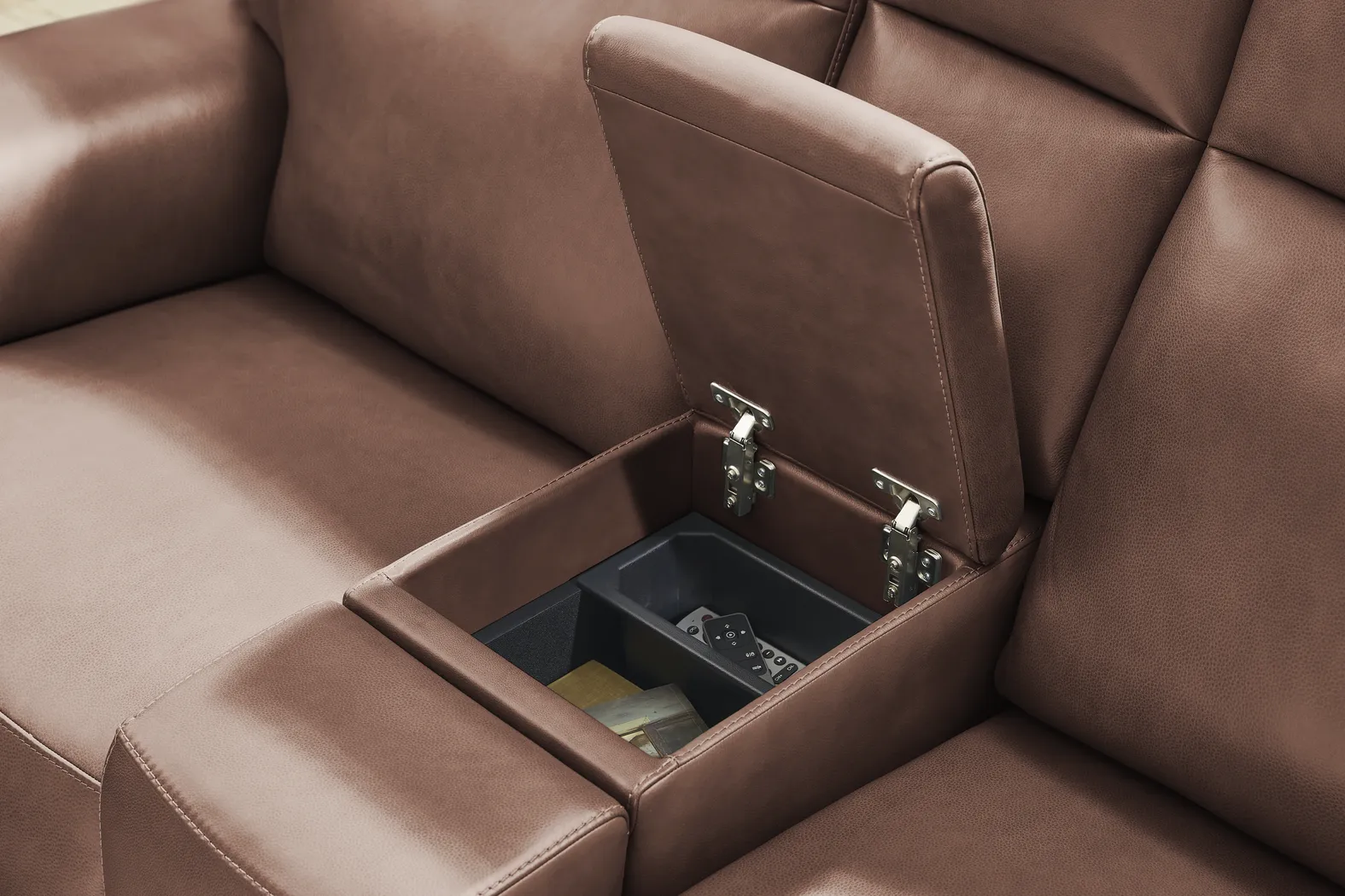 Genesis Brown Leather 2 Pc Dual Power Reclining Living Room - Image 11