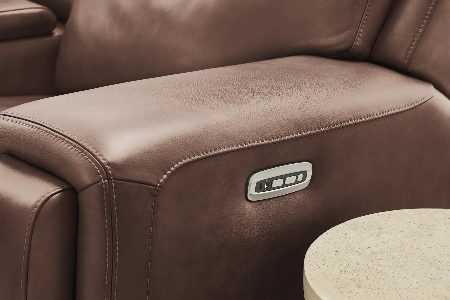 Genesis Brown Leather 2 Pc Dual Power Reclining Living Room - Image 12